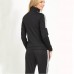 Contrast Side Stripe Zipper Hoodie Set Tracksuit